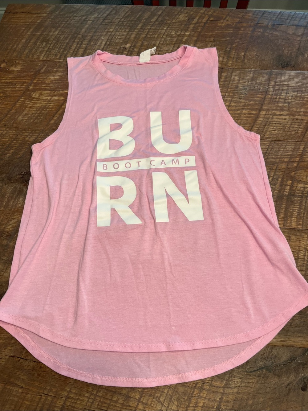 Burn Boot Camp Pink Sleeveless Workout Tank